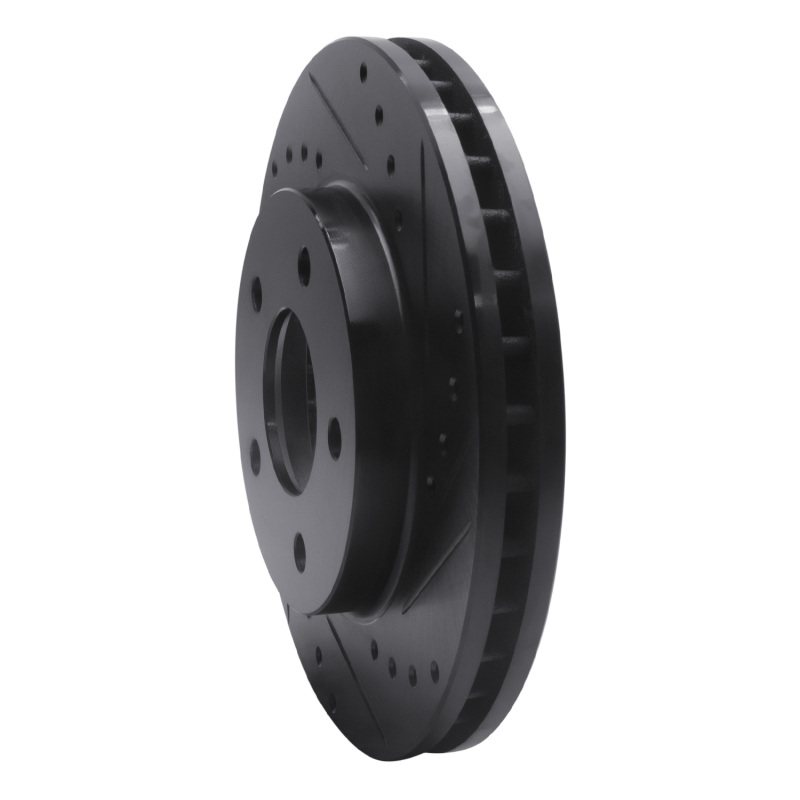 Buick Rendezvous Brake Rotor (1) - Front Right - R1 Concepts - Drilled & Slotted - Black - `01-`07